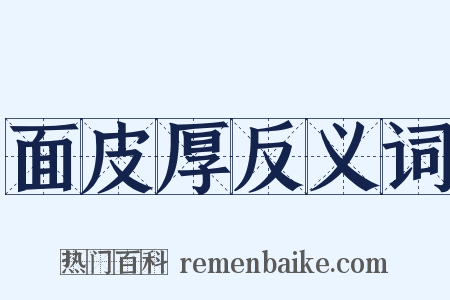 面皮厚反义词是什么意思的图片